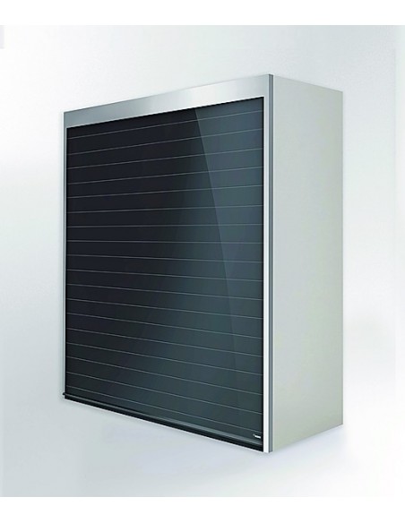 Rehau Black Glass Tambour Door 1500x600mm Vetro-Line Roller Shutter