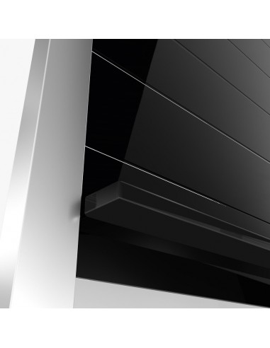 Rehau Black Glass Tambour Door 1500x600mm Vetro-Line Roller Shutter