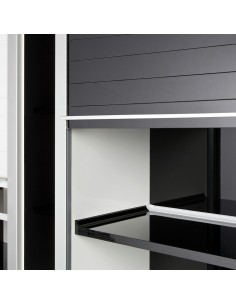 Rehau Black Glass Tambour Door 1500x600mm Vetro-Line Roller Shutter 2