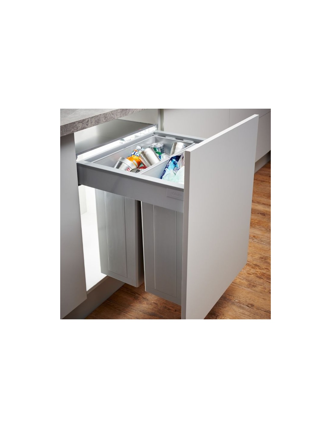 Wesco Pullboy Z 600mm Waste Bin Large 84L 2 x 42L 82764211