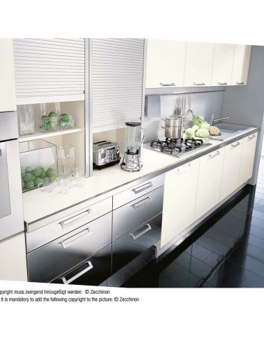 Rehau Metallic Tambour Door 1450x500mm Stainless Steel Metal MTDK14505