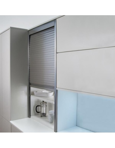 Rehau Metallic Tambour Door 1450x500mm Stainless Steel Metal MTDK14505