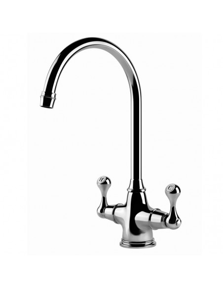 Clearwatater Coriolis Kitchen Tap Twin Lever Chrome Low 0.3 Bar CO2CP