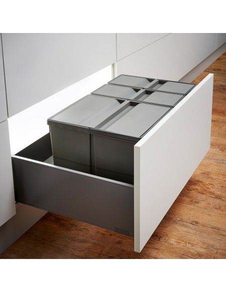 700/800mm Legrabox Kitchen Waste Drawer Bin 38L Gollinucci Triple Tubs 9XL/800-GY