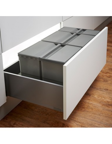 900mm Legrabox Kitchen Waste Drawer Bin Trio Containers Gollinucci 49L 9XL/900-GY