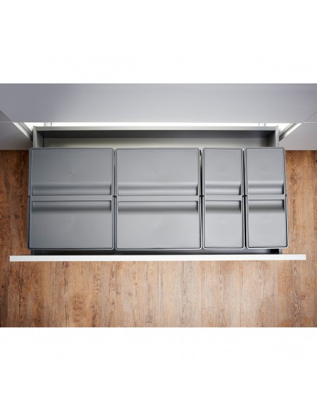 1000mm Legrabox Waste Bin Kitchen Drawer 58L Gollinucci Quad Tubs 9XL/1000-GY