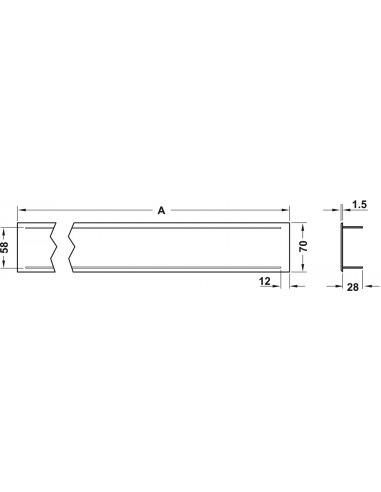 250x70mm Aluminium Ventilation Grill Recess Mount Silver Mat 42Cm2 57500919