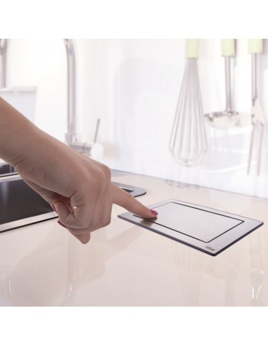 EVOline Backflip Worktop Sockets UK & C USB Charger Stainless Steel 1592.7101.9500