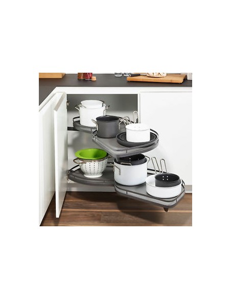 450mm Kessebohmer LeMans Corner Kitchen Carousel Anthracite Arena KSA2LM450A Right Hand