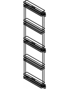 150mm Vauth Sagel Tall Larder VS-TAL-WIRO Kitchen Pull-Out Silver RH  54985922 2