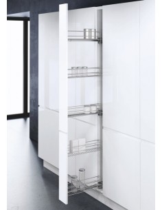 150mm Vauth Sagel Tall Larder VS-TAL-WIRO Kitchen Pull-Out Silver RH  54985922
