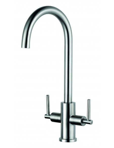 Clearwater Calypso Solid Stainless Steel Kitchen Tap Twin Lever