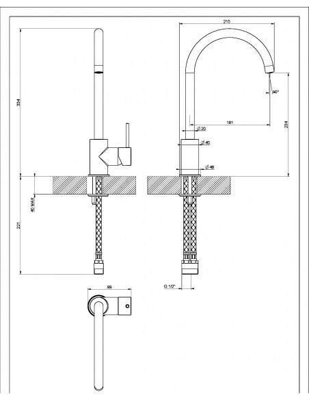 Clearwater Elara Polar White Granite Kitchen Tap
