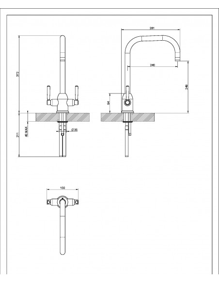 Clearwater Camillio Kitchen Tap, CAMBN Brushed Nickel, WRAS Approved