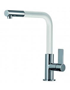 Clearwater Auriga White Spray Pull Out Kitchen Tap Chrome Side Lever AUR2CP 2