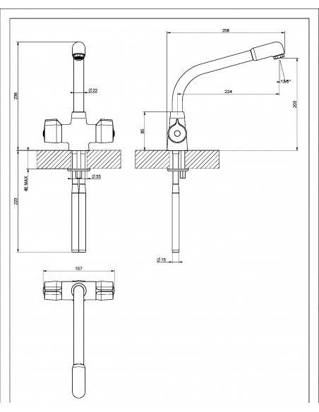 Clearwater Ultra Kitchen Tap Chrome/Nickel Low Pressure