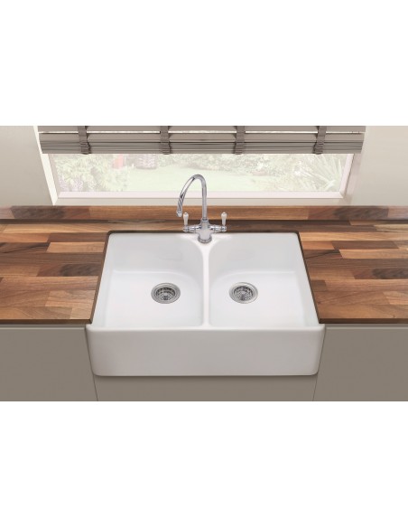 Thomas Denby Heritage 800mm Butler Kitchen Sink Ceramic Tap Ledge HER800