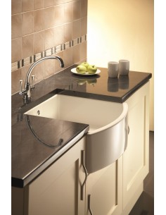 Shaws Waterside Kitchen Sink 60cm Curved Apron Front Ceramic Belfast SCWT595 2