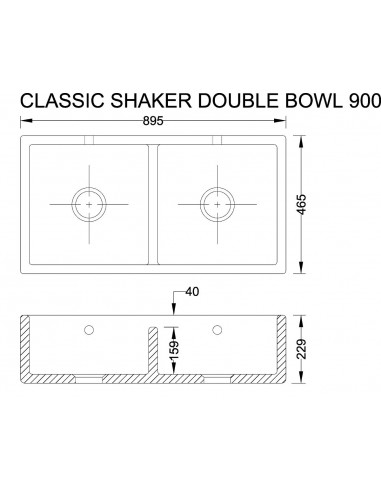 Shaws Classic Shaker 900mm Kitchen Sink White Butler Apron Ceramic SCSH900