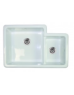 Shaws Classic Brindle Sink 1.75 Bowl Ceramic White Top Under Mount 2
