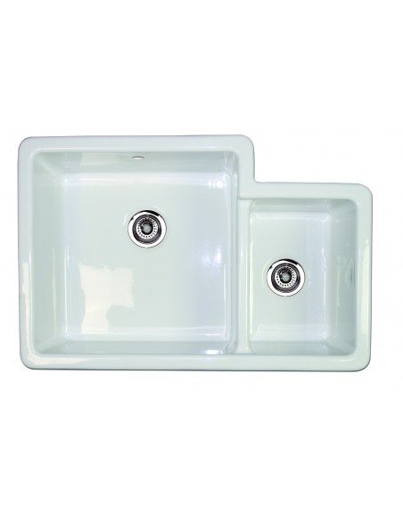 Shaws Classic Brindle Sink 1.75 Bowl Ceramic White Top Under Mount