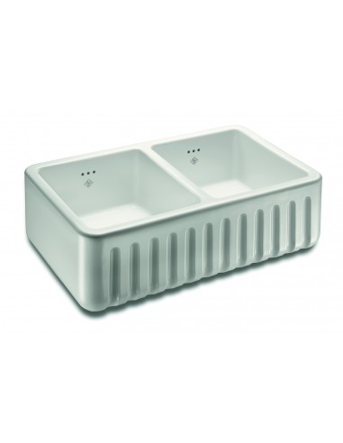 800mm Shaws Ribchester Butler Kitchen Sink Fluted Apron Front Double SO0800010