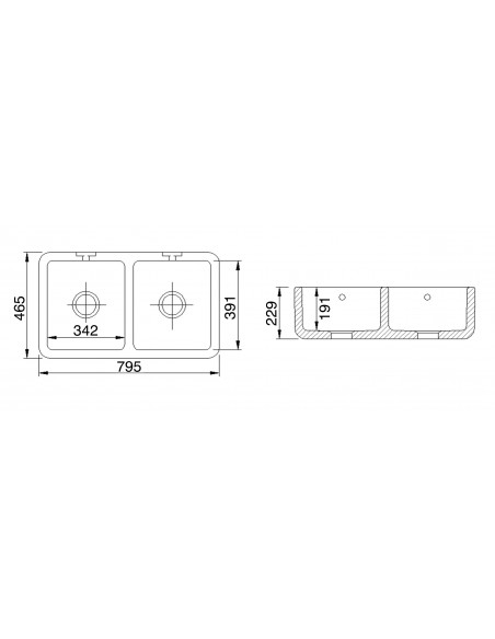 800mm Shaws Classic Double Apron Front Kitchen Sink White Ceramic SCLD800WH