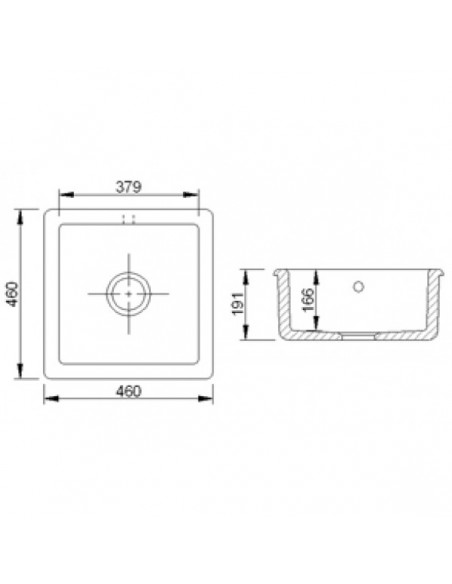 Shaws Classic Square Sink Inset/Undermount Ceramic White SCSQ460