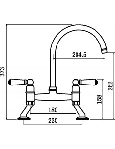 Clearwater Dephini Double Lever Bridge Tap Brushed Nickel 2