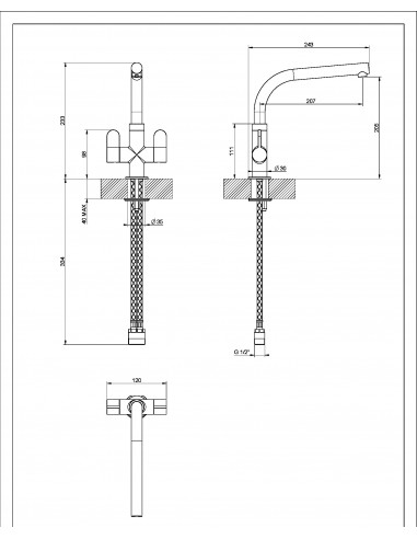 Clearwater Miram Kitchen tap, Granite Nero &...
