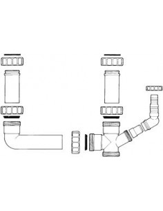 Kitchen Sink Plumbing Kit 1.5 OR 2.0 Bowls x1 Appliance Spigot White DMPK2 2