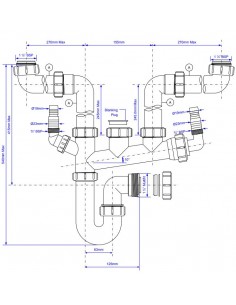 McAlpine Space Saving Plumbing Kit For 1.5/2.0 Bowl Kitchen Sink SSK2 2