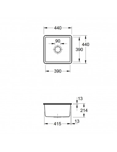 Villeroy Boch Subway 50SU Undermount Kitchen Sink Ceramic Plus White 332500R1