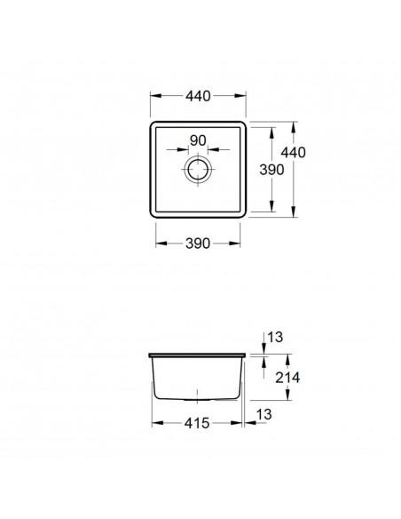Villeroy Boch Subway 50SU Undermount Kitchen Sink Ceramic Plus White 332500R1