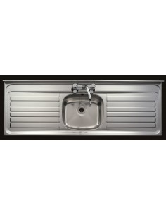 Sit On Double Drainer Stainless Steel Kitchen Sink 1.0 FREE WASTE 63DDSF/WCWO