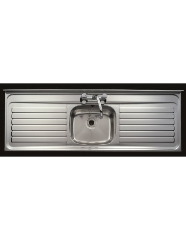 Sit On Double Drainer Stainless Steel Kitchen Sink 1.0 FREE WASTE 63DDSF/WCWO