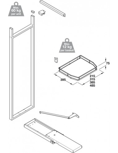 600mm Swing Out Pantry Tall Larder Storage 1750mm High Solid 54986774
