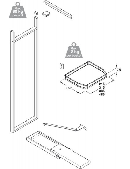 500mm Swing Out Pantry Tall Larder 1750mm High Solid White Base 54986754