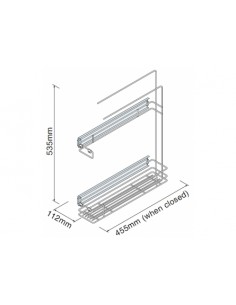 150mm Pull-Out Kitchen Towel-Rail Bottle Rack Innostor 2-Tier Chrome WWTR150 2