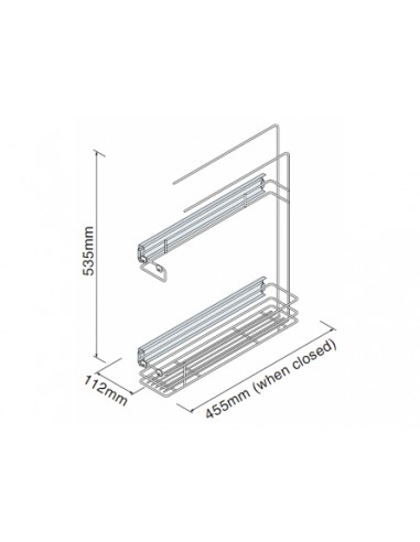 150mm Pull-Out Kitchen Towel-Rail Bottle Rack Innostor 2-Tier Chrome WWTR150