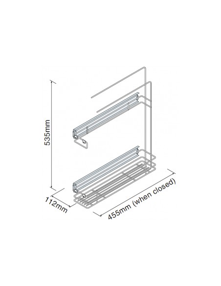 150mm Pull-Out Kitchen Towel-Rail Bottle Rack Innostor 2-Tier Chrome WWTR150