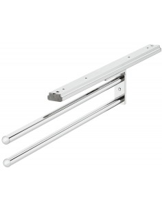 Double Telescopic Towel Rail Polished Chrome Aluminium Pull-Out 460mm 51050225