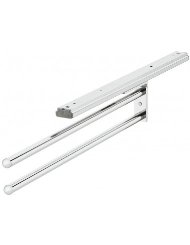 Double Telescopic Towel Rail Polished Chrome Aluminium Pull-Out 460mm 51050225