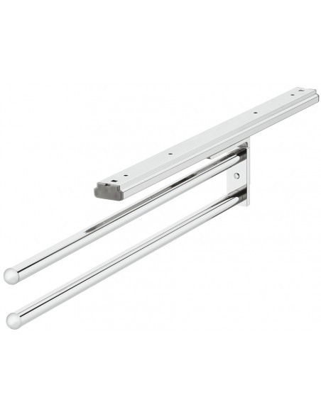 Double Telescopic Towel Rail Polished Chrome Aluminium Pull-Out 460mm 51050225