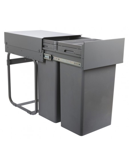 400mm Boss Waste Bin Kitchen Hinged Door X2 32L Containers 64L Base Mount 50221413