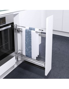 150mm VS Sub Slim Base Pull Out Basket & Double Towel Rail Vauth Sagel 54512252