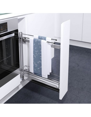 150mm VS Sub Slim Base Pull Out Basket & Double Towel Rail Vauth Sagel 54512252