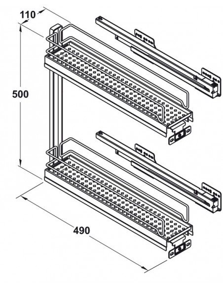 150mm VS Sub Slim Pull Out Vauth Sagel Storage Baskets Premea Lava 54512572