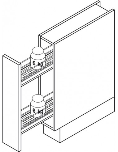 150mm Pull Out Vauth Sagel Storage Baskets Soft Closing Lava 54512572