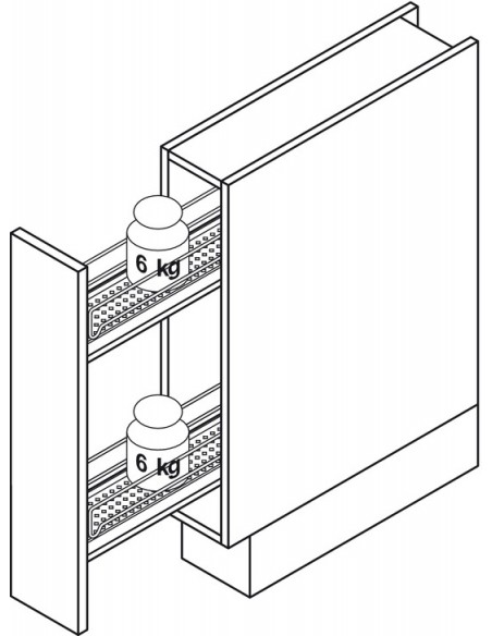 150mm Pull Out Vauth Sagel Storage Baskets Soft Closing Lava 54512572